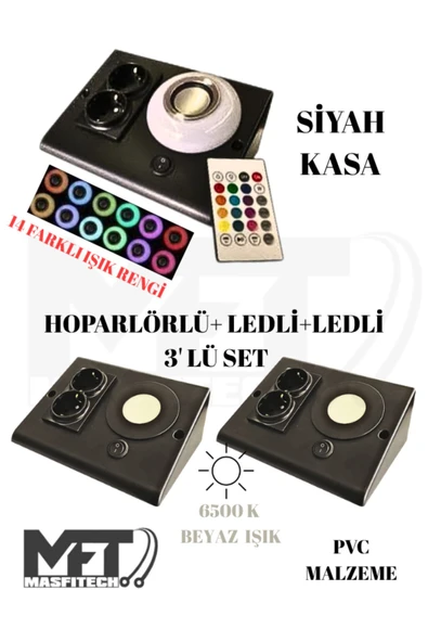 Masfitech Dolap Ve Tezgah Altı Bluetooth Müzik Çalar Ve Ledli Prizmatik Venüs (3'LÜ SET)