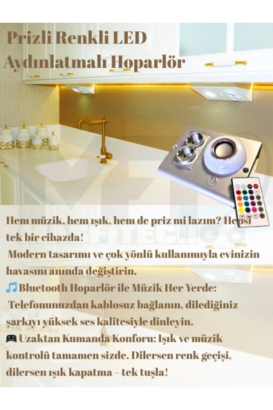 Masfitech Dolap Ve Tezgah Altı Bluetooth Müzik Çalar Prizmatik Venüs (UZATMA KABLOSU DÂHİL DEĞİLDİR) Gümüş - 4