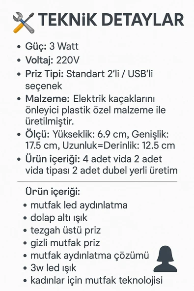 Masfitech Dolap Ve Tezgah Altı Bluetooth Müzik Çalar Ve Ledli Prizmatik Venüs (2'Lİ SET) - 7