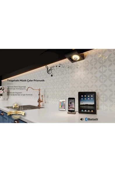 TEKNOLOJİ ELEKTRİK Tezgah Altı Kumandalı Rgb Led Ve Bluetooth Hoparlörlü Led- (uzatma Kablosu Dâhil Değildir) - Resim 4