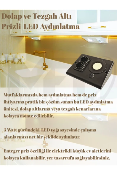 Masfitech Dolap Ve Tezgah Altı Bluetooth Müzik Çalar Ve Ledli Prizmatik Venüs (3'LÜ SET) 6500K BEYAZ IŞIK - 4