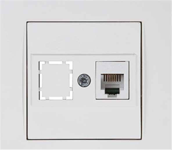 Mutlusan Rita Telefon Prizi 1XRJ12 Beyaz Bilisterli  (2220 125 0101B) ürün görseli 1