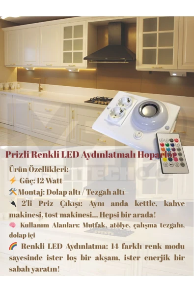 Masfitech Dolap Ve Tezgah Altı Bluetooth Müzik Çalar Prizmatik Venüs (UZATMA KABLOSU DÂHİL DEĞİLDİR) - 3