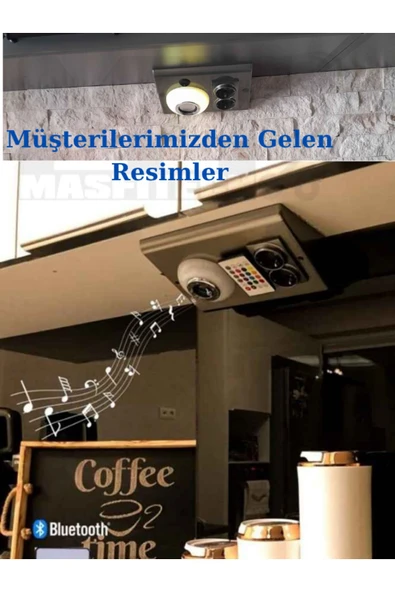 Masfitech Dolap Ve Tezgah Altı Bluetooth Müzik Çalar Hoparlör Ve Ledli Prizmatik (2'Lİ SET) 4000k Günışığı - 3