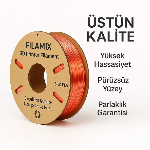 Filamix Silk Pla Mercan Pembesi 1Kg İpeksi Parlaklık - Urhanshop Gönderimli - Resim 4