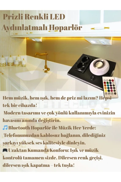 Masfitech Dolap Ve Tezgah Altı Bluetooth Müzik Çalar Prizmatik Venüs Uzatma Kablolu (3 METRE KABLO) - 3