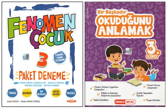 FENOMEN 3. SINIF PAKET DENEME+KIRMIZI BEYAZ OKUDUĞUNU ANLAMAK (2 KİTAP)