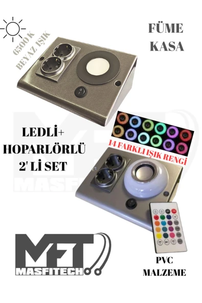 Masfitech Dolap Ve Tezgah Altı Bluetooth Müzik Çalar Ve Ledli Prizmatik Venüs (2'Lİ SET)