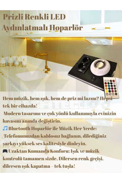 Masfitech Dolap Ve Tezgah Altı Bluetooth Müzik Çalar Prizmatik Venüs Uzatma (UZATMA KABLOSU DÂHİL DEĞİLDİR) - 3