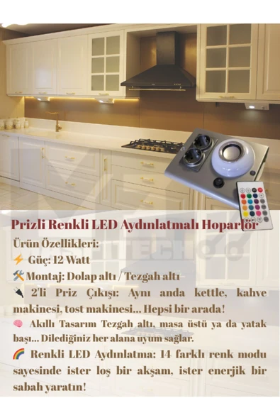 Masfitech Dolap Ve Tezgah Altı Bluetooth Müzik Çalar Ve Ledli Prizmatik Venüs (2'Lİ SET) 4000k Günışığı - 2