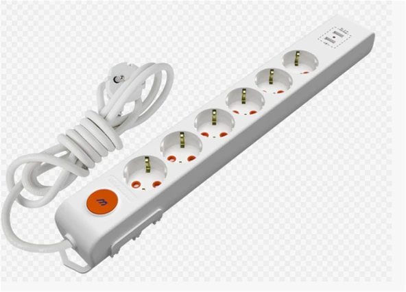 Mutlusan Rı-Tech 6lı 3mt Anahtarlı  2Usb  Topraklı  Grup Priz  (001 175 650002 03 00) - 1