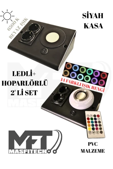 Masfitech Dolap Ve Tezgah Altı Bluetooth Müzik Çalar Ve Ledli Prizmatik Venüs (2'Lİ SET)