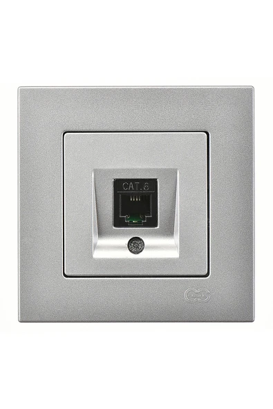 Günsan Elektrik Günsan Eqona Gümüş Tekli Data Prizi (RJ45 CAT6) ürün görseli