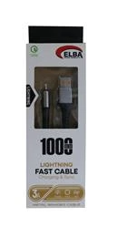 Elba Elb27-IOS 1Mt  iPhone Lightning 3A Hızlı Şarj Hasırlı Şarj Kablosu Beyaz - Resim 2
