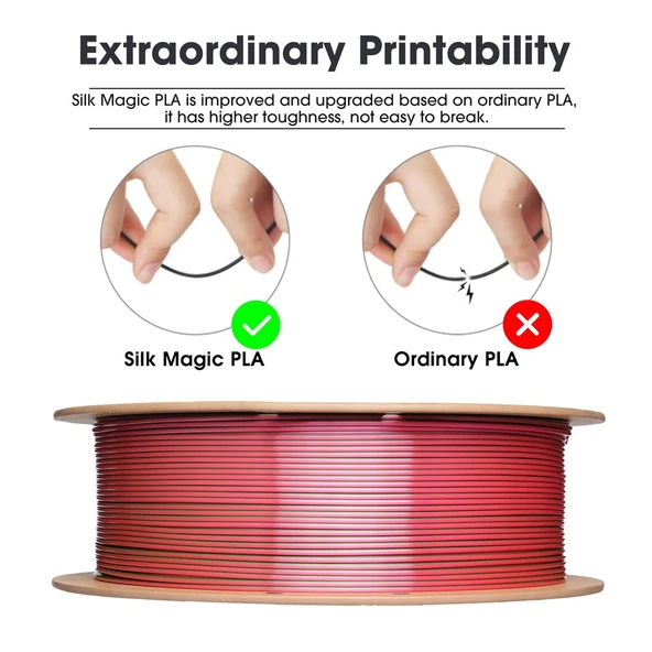 Esun Epla-Silk Magic Filament Kırmızı-Yeşil - Urhanshop Gönderimli - Resim 2