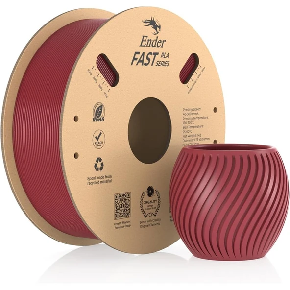 Creality Ender Fast Ateş Kırmızı 1.75mm Pla 3D Baskı Filamenti - Urhanshop Gönderimli ürün görseli 1