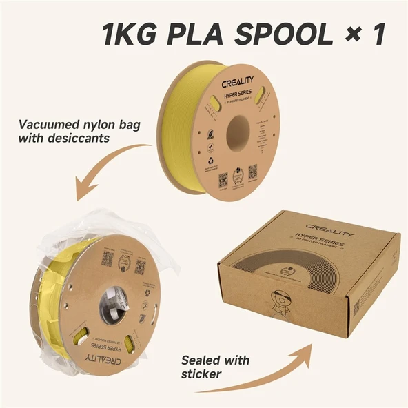 Creality Hyper Pla Altın Filament 1.75mm 1Kg - Urhanshop Gönderimli - Resim 5