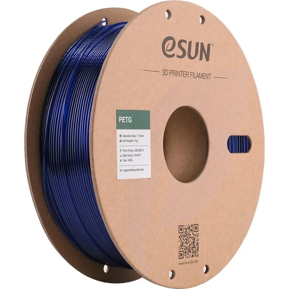 Esun Petg Filament Yarı Saydam Mavi 1,75mm 1Kg - Urhanshop Gönderimli