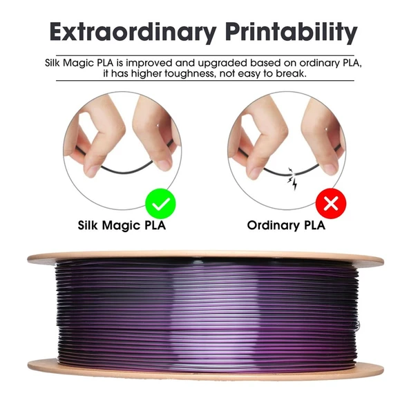 Esun Epla-Silk Magic Filament Siyah-Mor - Urhanshop Gönderimli - Resim 2