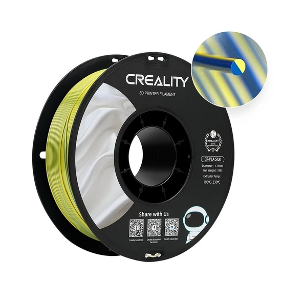 Creality Cr-Silk Pla 1,75mm 3D Filament 1Kg - Sarı Mavi - Urhanshop Yetkili Satış ürün görseli 1
