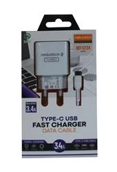 Megatech CC-03 (MT-Ct34 )3.4A Type-C Usb Kablo+ Ev Şarj Adaptör Hızlı Şarj - Resim 7