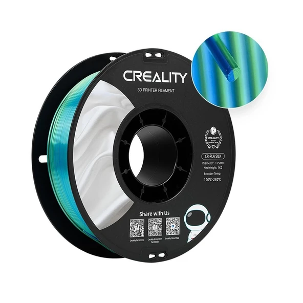 Creality Cr-Silk Pla 1,75mm 3D Filament 1Kg - Mavi Yeşil - Urhanshop Yetkili Satış ürün görseli 1