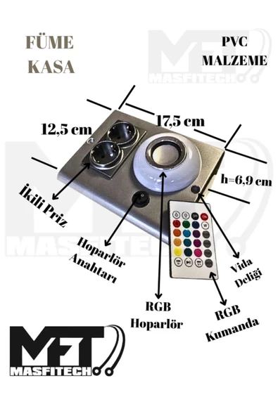Masfitech Dolap Ve Tezgah Altı Bluetooth Müzik Çalar Prizmatik Venüs Uzatma Kablolu ( 3 Metre Kablo) Hediye - 6