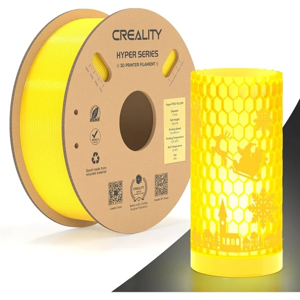 Creality Hyper Petg Sarı Filament 1.75mm 1Kg - Urhanshop Gönderimli ürün görseli 1