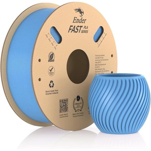 Creality Ender Fast Açık Mavi 1.75mm Pla 3D Baskı Filamenti - Urhanshop Gönderimli ürün görseli 1