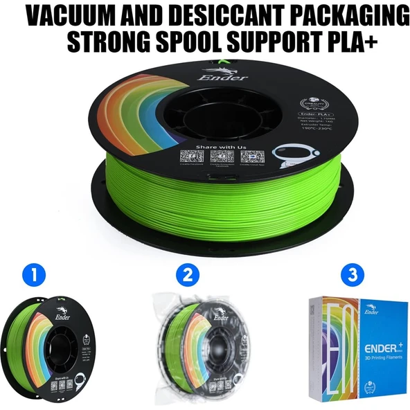 Creality Ender Pla+ Filament Elma Yeşili 1.75mm 1Kg - Urhanshop Yetkili Satış - Resim 4