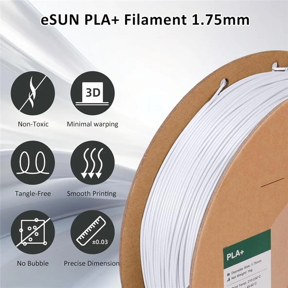 Esun Beyaz Pla+ Filament 1.75mm 1 Kg Plus - Urhanshop Yetkili Satış - 2