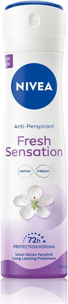 NIVEA Fresh Sensation Kadın Sprey Deodorant 150 ml,72 Saat Anti-perspirant Koruma