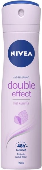 NIVEA Kadın Sprey Deodorant Double Effect 48 Saat Anti-perspirant Koruma,Pürüssüz Koltuk Altı (150 ml) ürün görseli