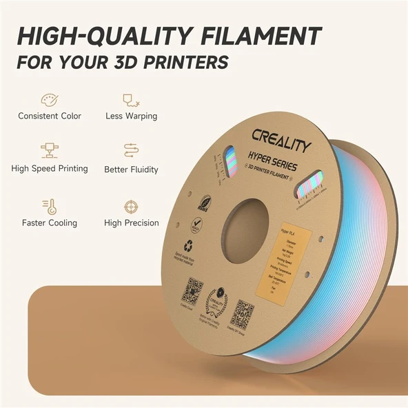 Creality Hyper Rainbow Pla Bahar Gölü Filament 1,75mm 1000Gr - Urhanshop Yetkili Satış - Resim 2