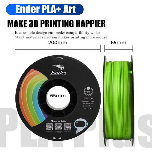 Creality Ender Pla+ Filament Elma Yeşili 1.75mm 1Kg - Urhanshop Yetkili Satış - Resim 3