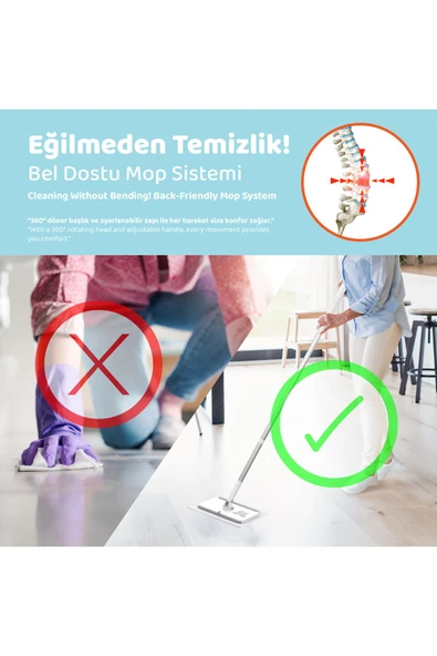 Fibril  Easy Mop Pratik Temizlik Sistemi + 3 Paket Temizleme Havlusu 120 Yaprak - Resim 6