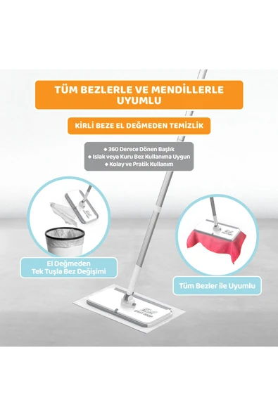 Fibril  Easy Mop Pratik Temizlik Sistemi + 3 Paket Temizleme Havlusu 120 Yaprak - Resim 5