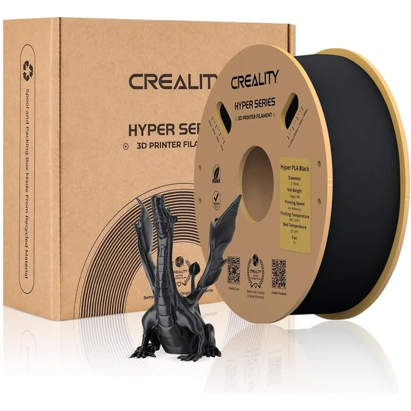 Creality Hyper Pla Siyah Filament 1.75mm 1Kg - Urhanshop Yetkili Satış ürün görseli 1