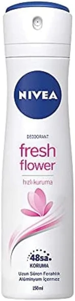 NIVEA Kadın Sprey Deodorant Fresh Flower, 48 Saat Deodorant Koruması, 150 ml, Taze Çiçek Kokusu ürün görseli