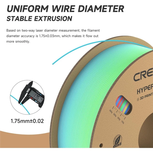 Creality Hyper Rainbow Pla Uzun Yabani Çiçek Filament 1,75mm 1000Gr - Urhanshop Yetkili Satış - Resim 3