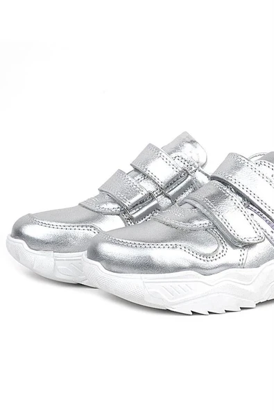 Rakerplus Hakiki Deri Gümüş Beyaz Tabanlı Kız Çocuk Sneakers Ayakkabı - Resim 12