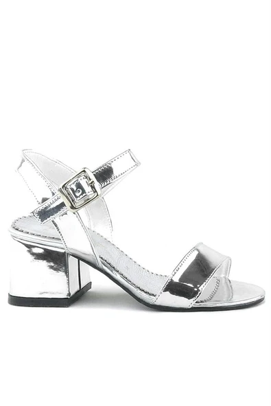 Pony Gümüş Aynalı Kalın Topuklu Kız Çocuk Abiye Ayakkabı - Resim 11