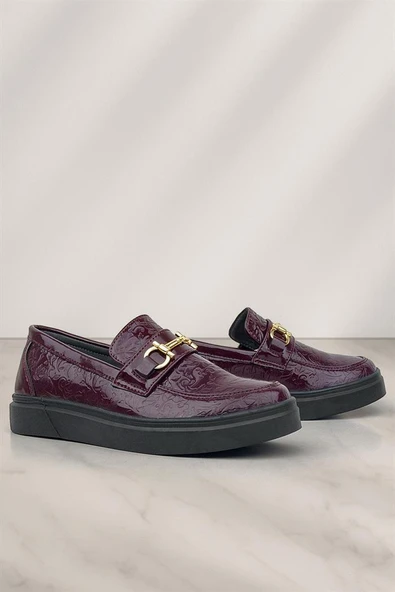 Rakerplus Bordo Tokalı Loafer Çocuk Klasik Ayakkabı ürün görseli