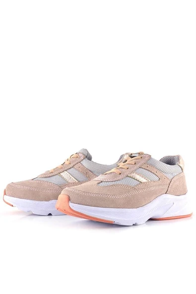 Rakerplus Hakiki Deri Anatomik Pudra Lastik Bağcıklı Hafif Kız Çocuk Günlük Ayakkabı - Resim 6