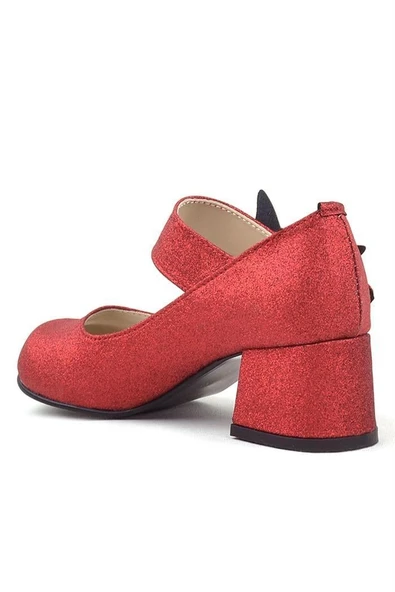 Winx Kırmızı Işıltılı Kelebekli Kız Çocuk Topuklu Ayakkabı - Resim 12