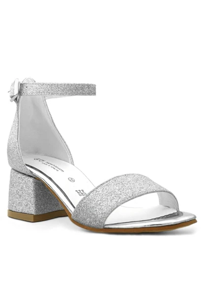 Lilo Simli Gümüş Tek Bantlı Kız Çocuk Topuklu Abiye Ayakkabı - Resim 2