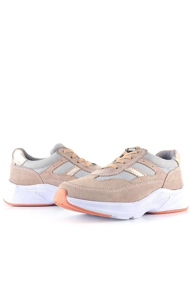 Rakerplus Hakiki Deri Anatomik Pudra Lastik Bağcıklı Hafif Kız Çocuk Günlük Ayakkabı - Resim 7