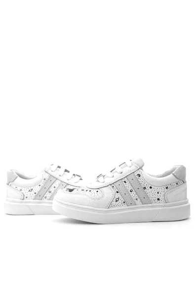 Rakerplus Tbons Özel Tasarım Hakiki Deri Beyaz Bağcıklı Fermuarlı Çocuk Ayakkabı - Resim 8