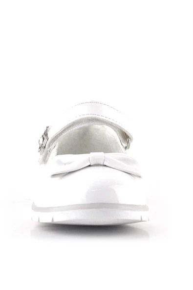 Rakerplus Beyaz Rugan Fiyonklu Yıldız Detaylı Cırtlı Kız Çocuk Babet - Resim 11