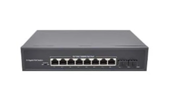 Nova NVC-PSEG0822 8 Port Poe+ 10-100-1000 Mbps 2 Port 10-100-1000 Mbps Uplink 2 Port SFP Switch 120W ürün görseli